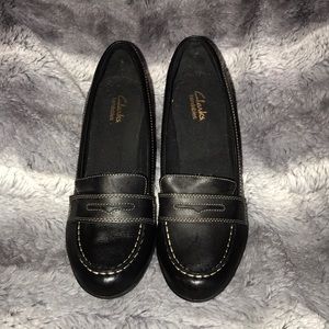Clarks Black wedges